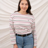 Lighthouse - Ladies Causeway II Top - Cranberry/Pink Stripe - Wildvine Clothing, Spalding, Lincolnshire