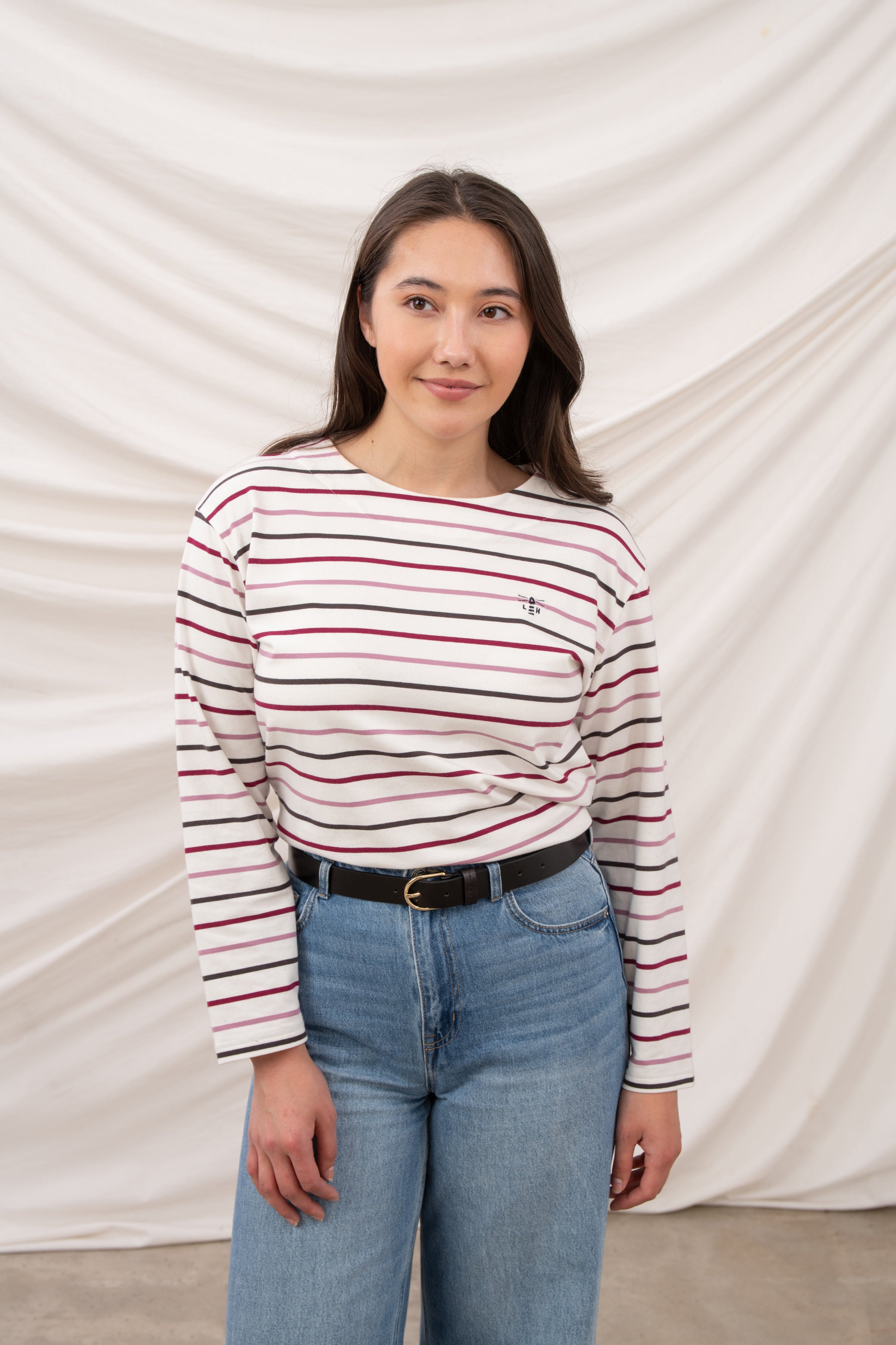 Lighthouse - Ladies Causeway II Top - Cranberry/Pink Stripe - Wildvine Clothing, Spalding, Lincolnshire