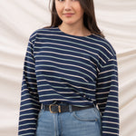 Lighthouse - Ladies Causeway II Top - Navy Cream/Sage Stripe - Wildvine Clothing, Spalding, Lincolnshire