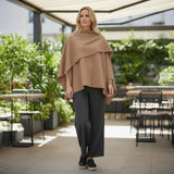 D.E.C.K. by Decollage Ladies Shawl Detail Jacket - Taupe - Wildvine Clothing, Spalding, Lincolnshire