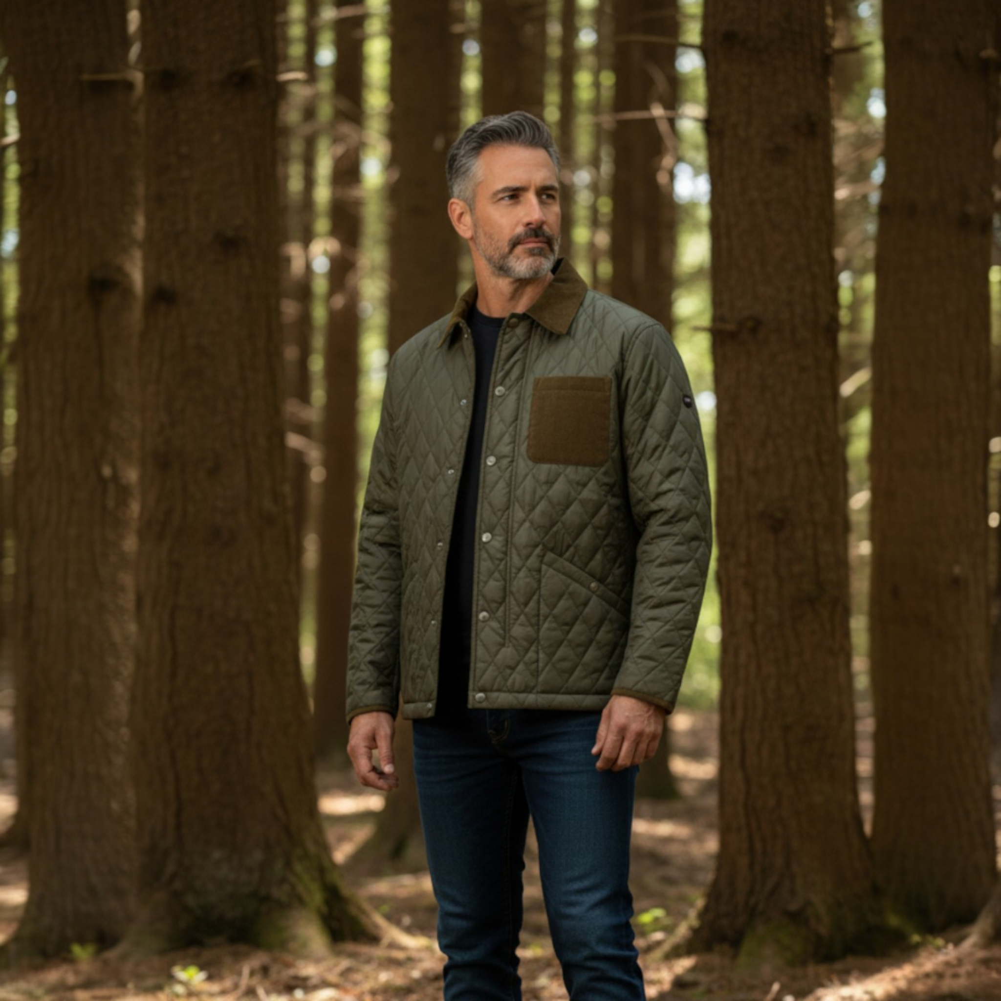 DG's Drifter - Mens - Calder Casual Coat - Dark Green - Wildvine Clothing, Spalding, Lincolnshire