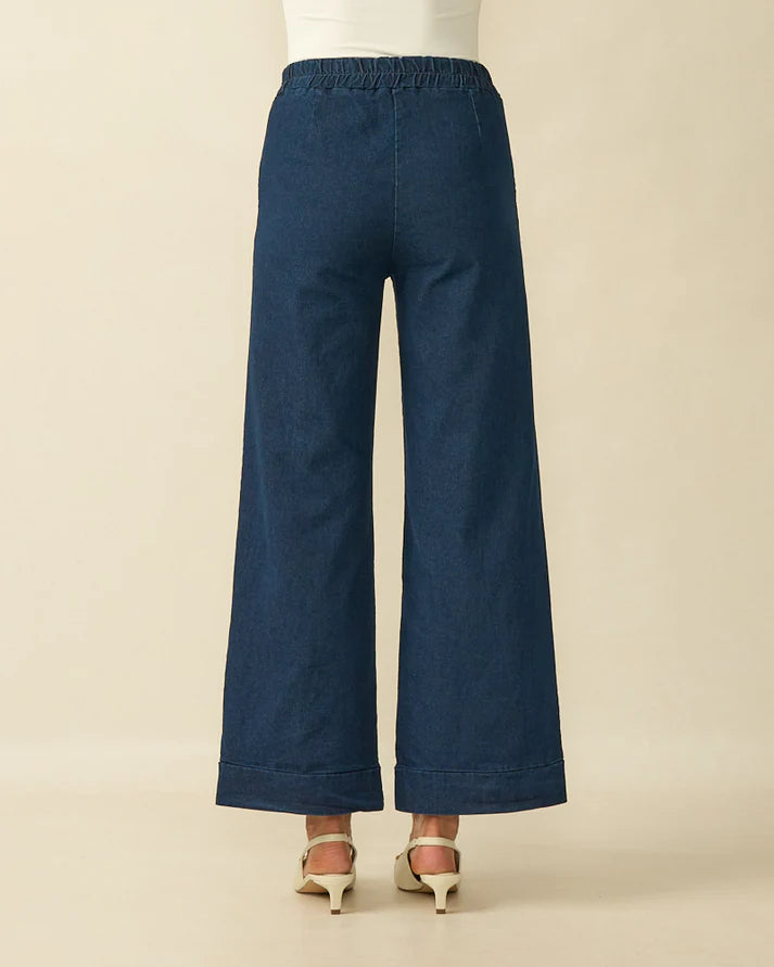 D.E.C.K By Decollage - Ladies Wide Leg Trousers - Denim - Wildvine Clothing, Spalding, Lincolnshire