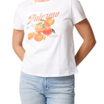 QED - Ladies - "Palermo Orange" Embellished Print T-Shirt - Wildvine Clothing, Spalding, Lincolnshire