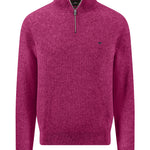 Fynch-Hatton - Mens - Ribbed Knitted Sweater - Troyer-Zip - Grape - 1608234 416 - Wildvine Clothing, Spalding, Lincolnshire