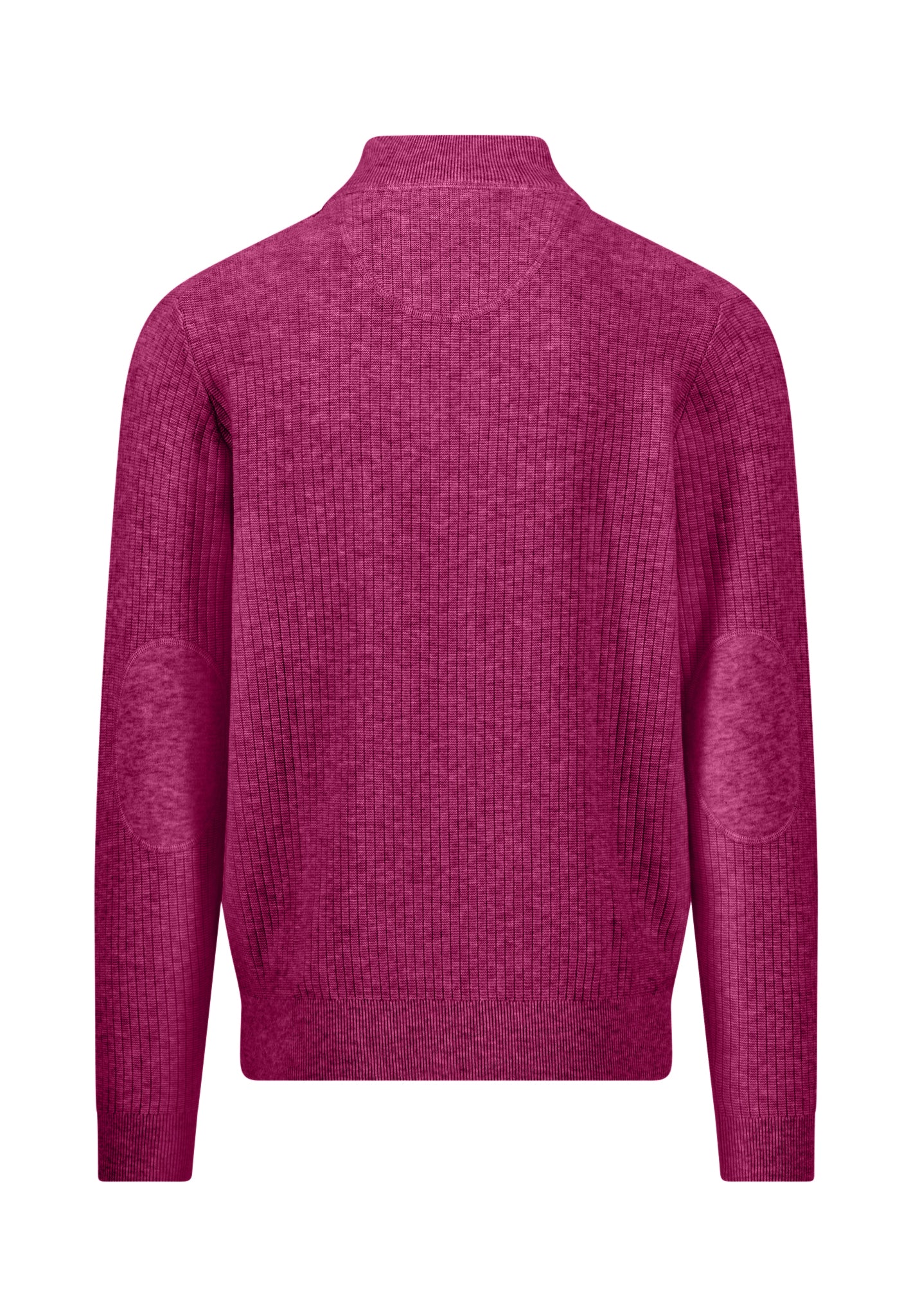 Fynch-Hatton - Mens - Ribbed Knitted Sweater - Troyer-Zip - Grape - 1608234 416 - Wildvine Clothing, Spalding, Lincolnshire