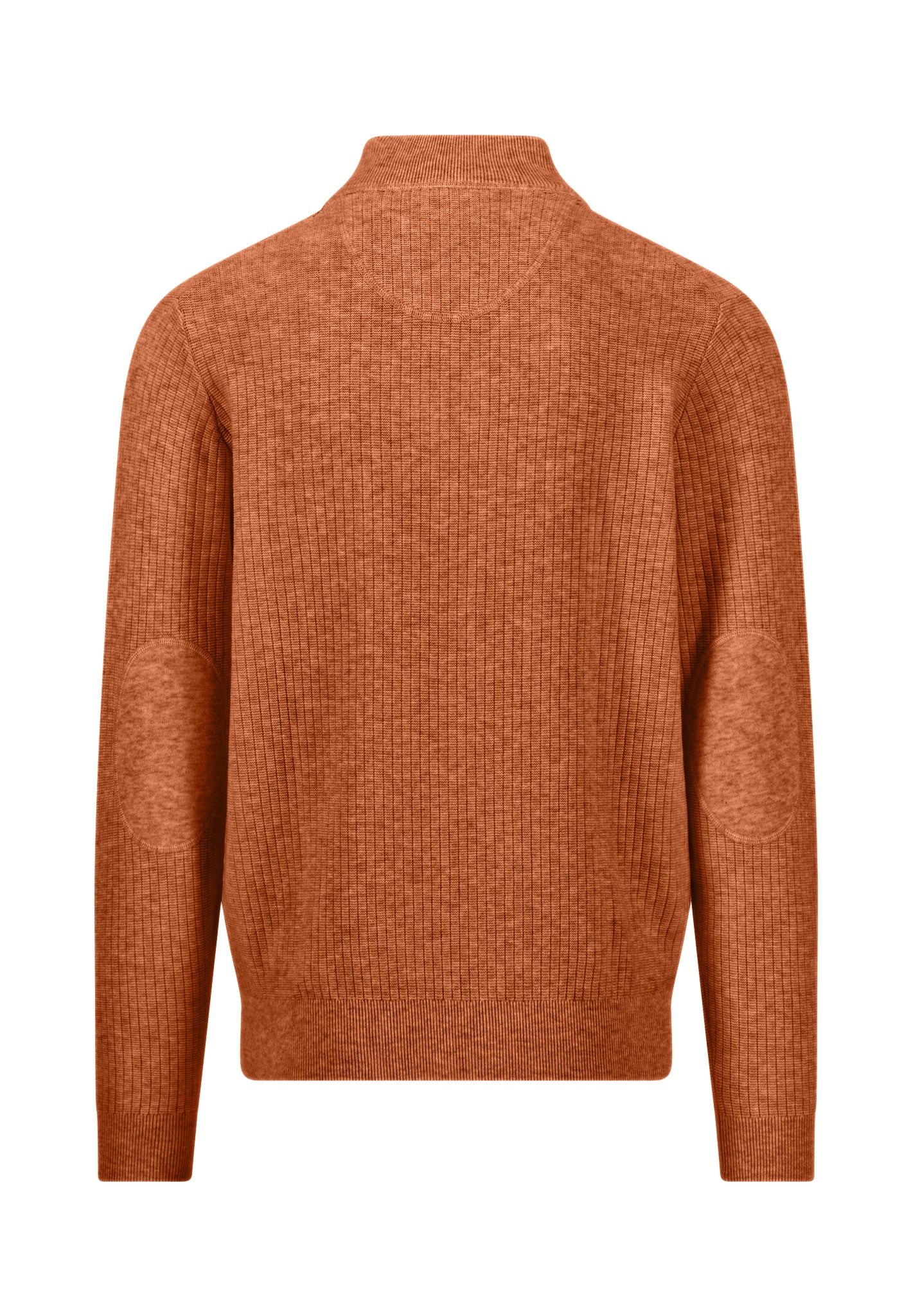 Fynch-Hatton - Mens - Ribbed Knitted Sweater - Troyer-Zip - Sienna - 1608234 818 - Wildvine Clothing, Spalding, Lincolnshire