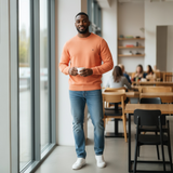 Fynch-Hatton - Mens Knitwear - O-Neck, Superfine - Peach - Wildvine Clothing, Spalding, Lincolnshire