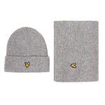 Lyle & Scott - Mens Brushed Scarf and Beanie Set - Light Grey Marl - D24 - Wildvine Clothing, Spalding, Lincolnshire