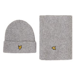 Lyle & Scott - Mens Brushed Scarf and Beanie Set - Light Grey Marl - D24 - Wildvine Clothing, Spalding, Lincolnshire