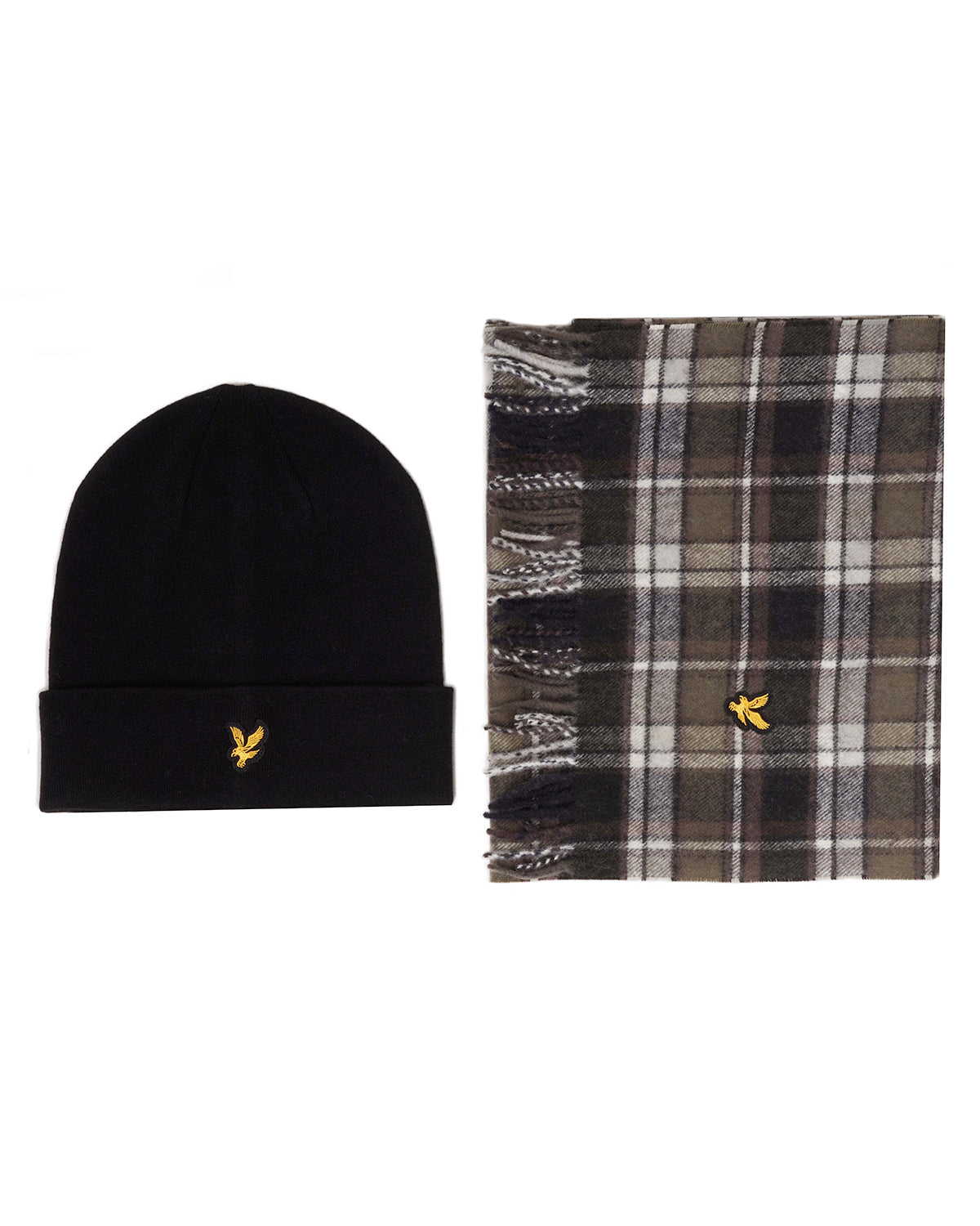 Lyle & Scott - Mens Lambswool Blend Scarf and Beanie Set - Blue Night Y050 - Wildvine Clothing, Spalding, Lincolnshire