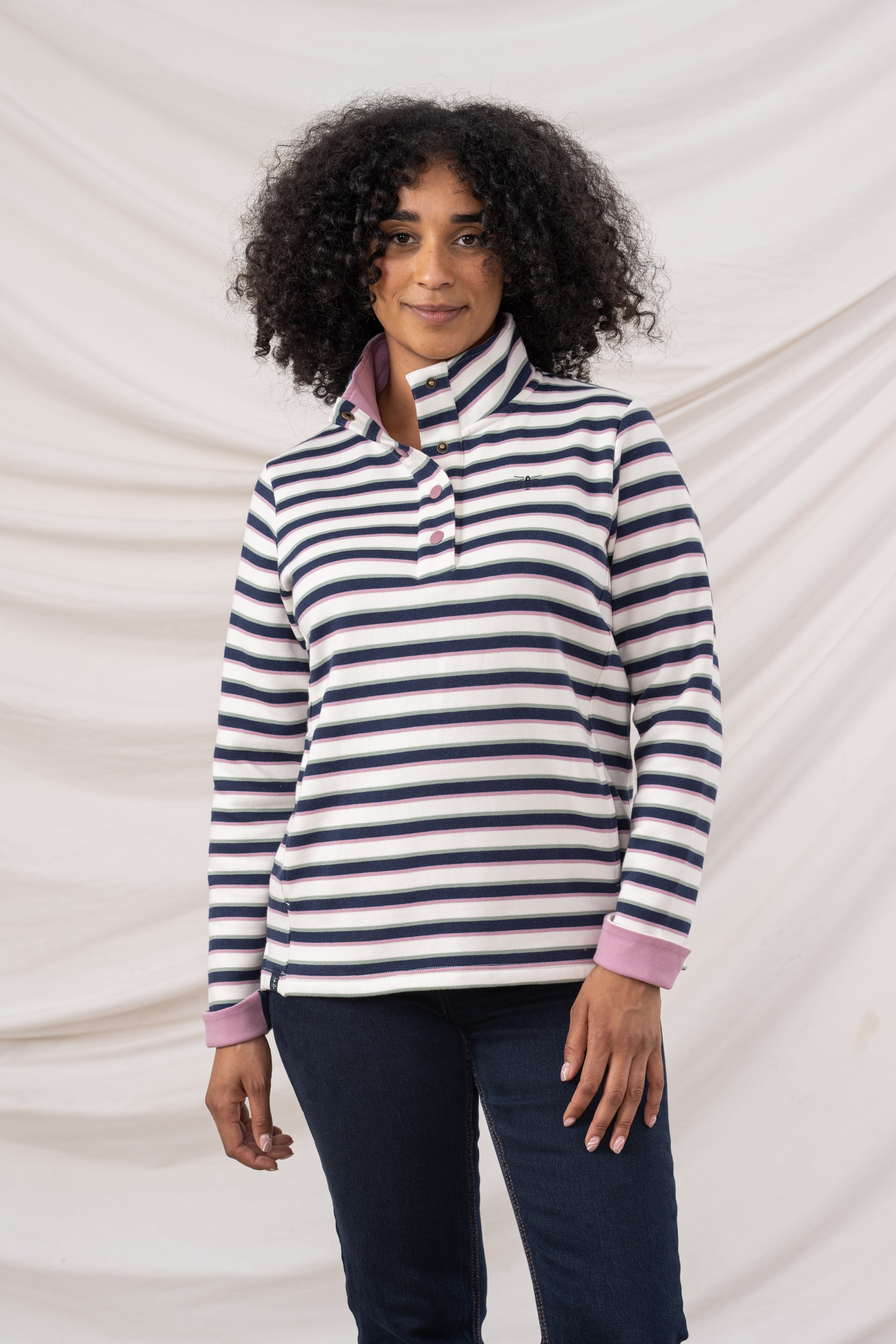 Lighthouse - Ladies Haven II Jersey - Navy Sage Rose Stripe - Wildvine Clothing, Spalding, Lincolnshire