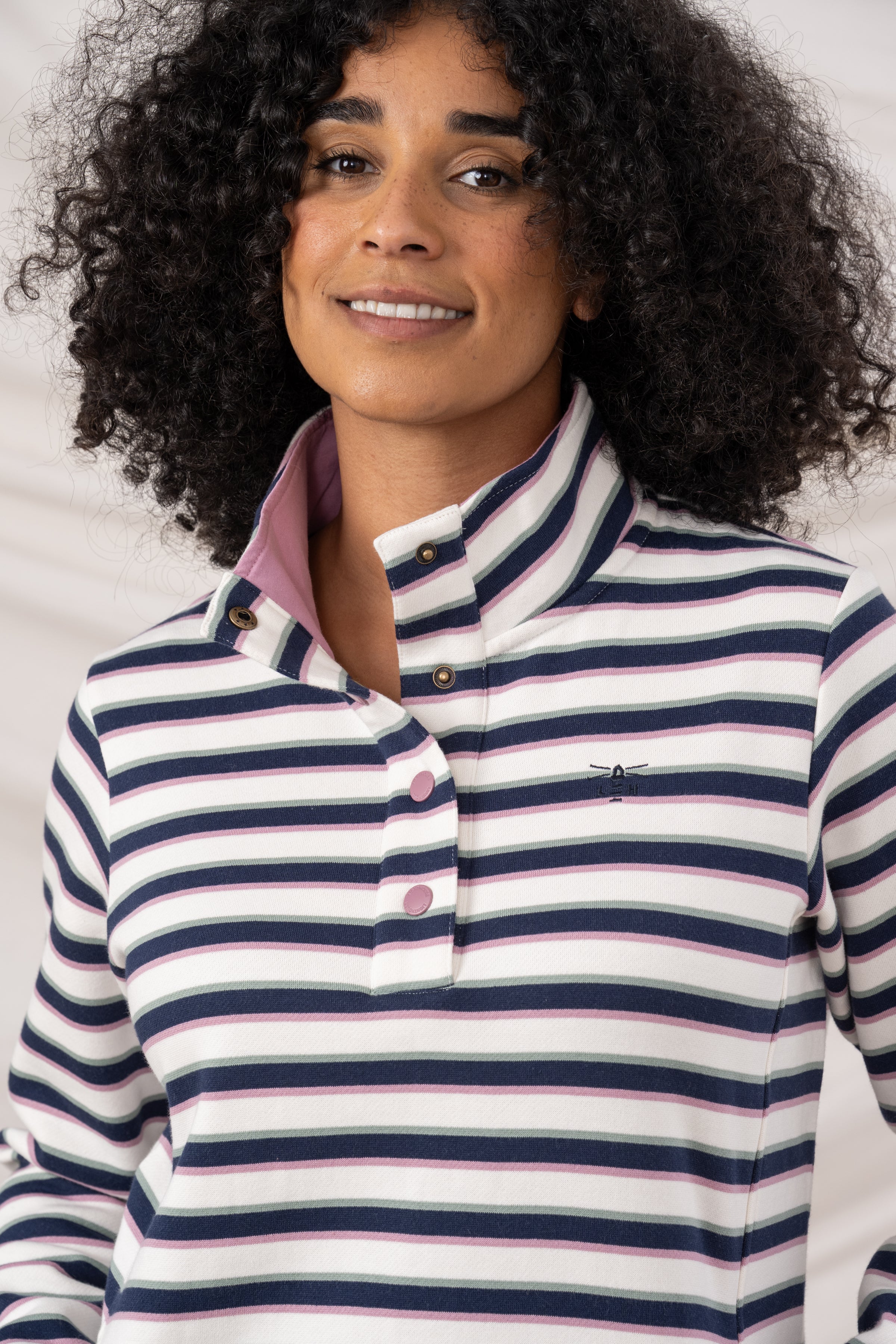 Lighthouse - Ladies Haven II Jersey - Navy Sage Rose Stripe - Wildvine Clothing, Spalding, Lincolnshire