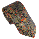 Van Buck - Mens - Orange & Gold Paisley Red Label Silk Tie - Wildvine Clothing, Spalding, Lincolnshire