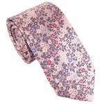 Van Buck - Mens - Pink Neat Small Flowers Red Label Silk Tie - Wildvine Clothing, Spalding, Lincolnshire