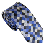 Van Buck - Mens - Navy & Sky Blue Square Red Label Silk Tie - Wildvine Clothing, Spalding, Lincolnshire
