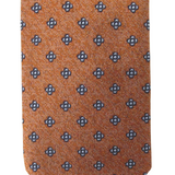 Van Buck - Mens - Rust Neat Medallion Flower Textured Red Label Silk Tie - Wildvine Clothing, Spalding, Lincolnshire