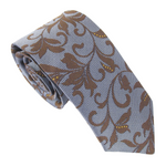 Van Buck - Mens - Sky Blue Brown Vine Textured Red Label Silk Tie - Wildvine Clothing, Spalding, Lincolnshire