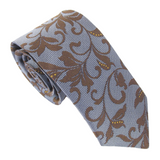 Van Buck - Mens - Sky Blue Brown Vine Textured Red Label Silk Tie - Wildvine Clothing, Spalding, Lincolnshire