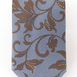 Van Buck - Mens - Sky Blue Brown Vine Textured Red Label Silk Tie - Wildvine Clothing, Spalding, Lincolnshire