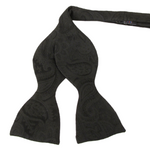 Van Buck - Mens - Black Silk Paisley Self-Tied Bow Tie - Wildvine Clothing, Spalding, Lincolnshire