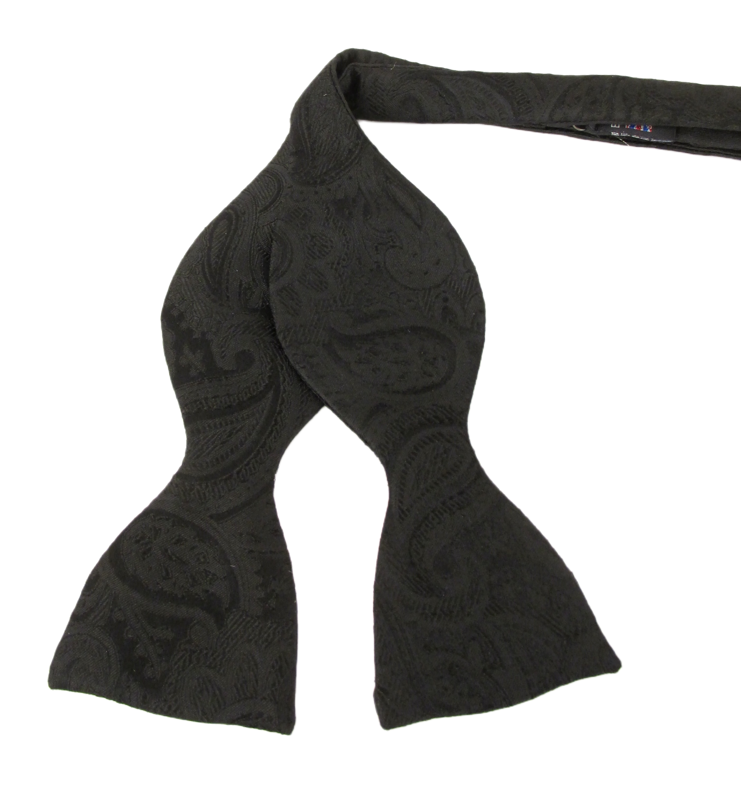 Van Buck - Mens - Black Silk Paisley Self-Tied Bow Tie - Wildvine Clothing, Spalding, Lincolnshire