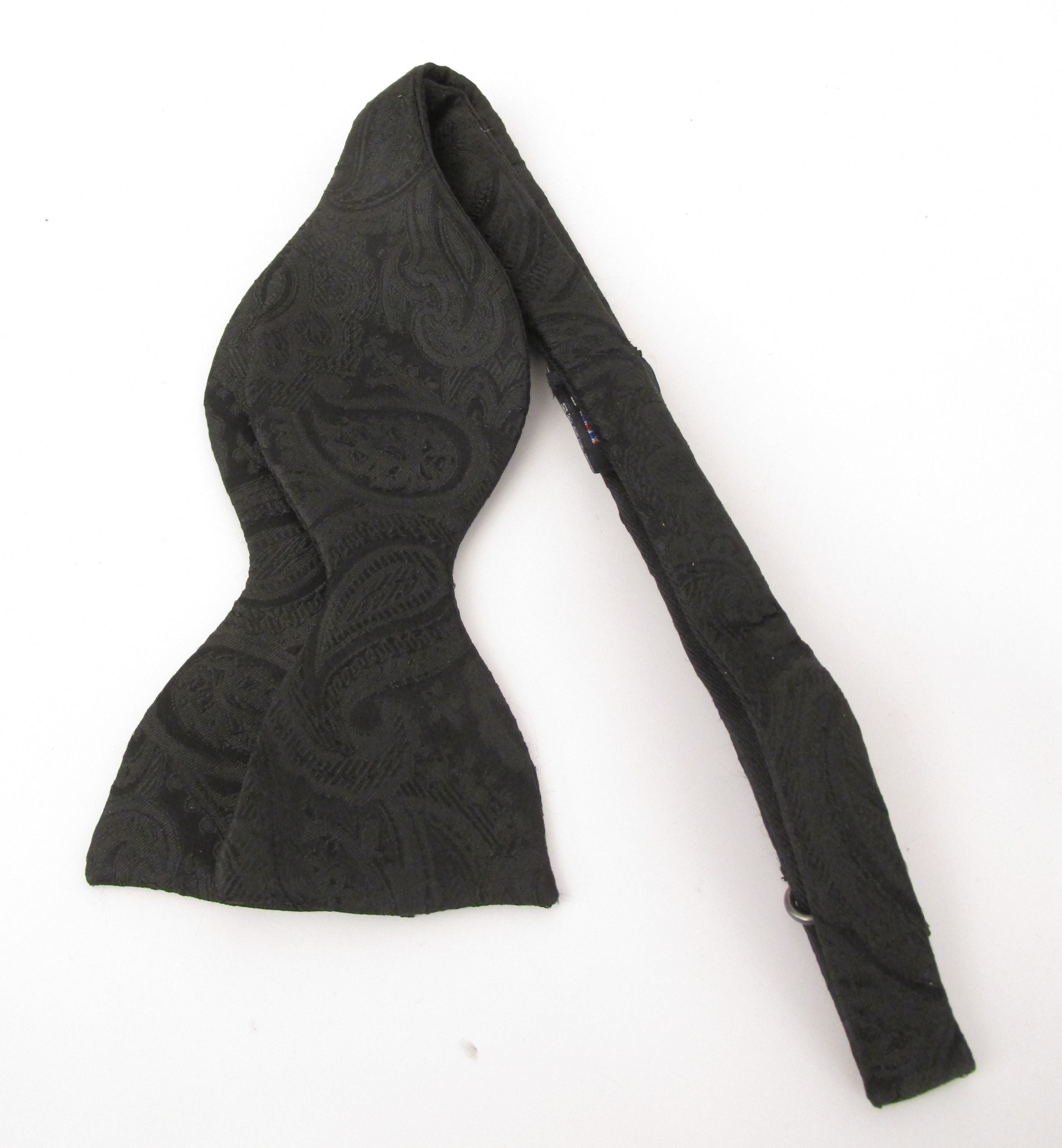 Van Buck - Mens - Black Silk Paisley Self-Tied Bow Tie - Wildvine Clothing, Spalding, Lincolnshire