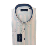Gurteen - Mens - Seville - Modern Fit / Short Sleeved - Brick Stripe 544
