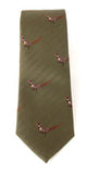 Van Buck - Mens - Green Running Pheasant Country Silk Tie - Wildvine Clothing, Spalding, Lincolnshire
