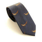 Van Buck - Mens - Navy Blue Running Pheasant Country Silk Tie - Wildvine Clothing, Spalding, Lincolnshire