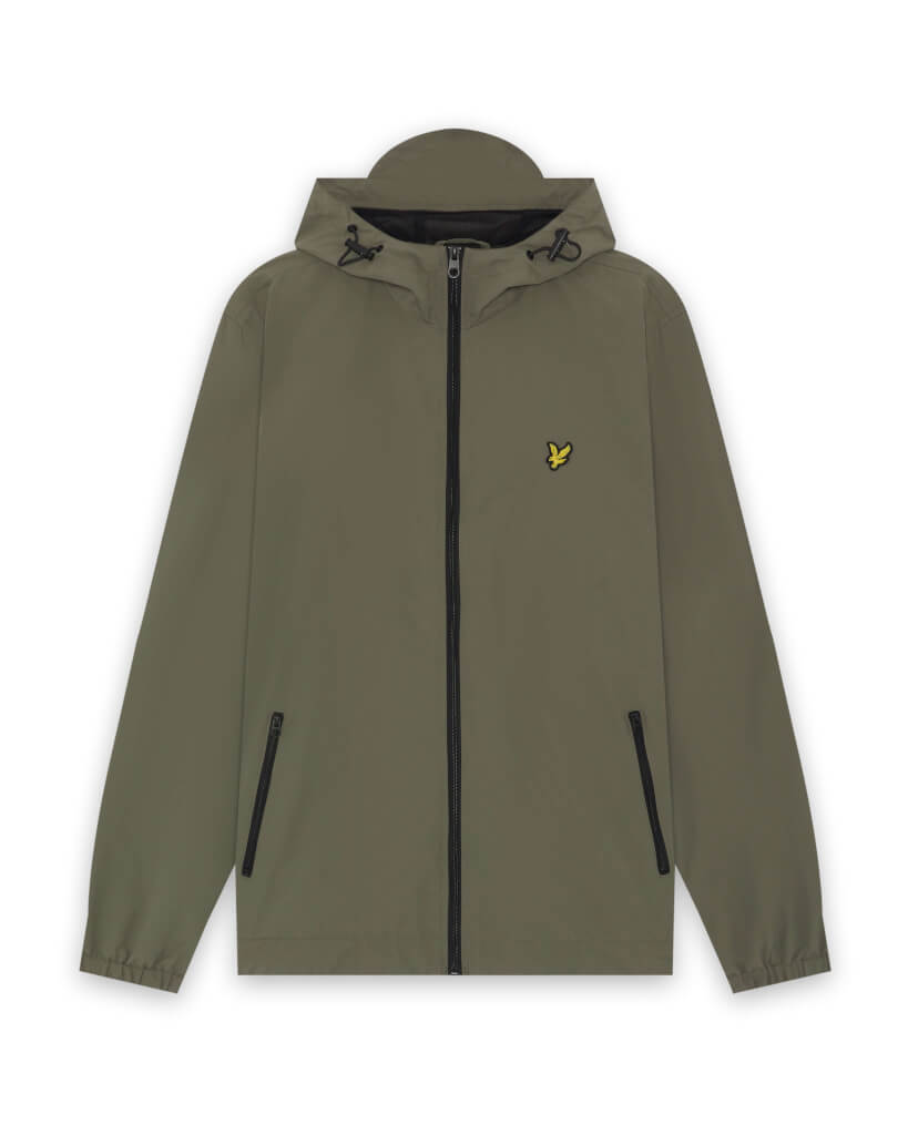 Lyle & Scott - Mens Contrast Zip Through Hooded Jacket - Khaki Ash/Jet Black JK2552V Y381 - Wildvine Clothing, Spalding, Lincolnshire