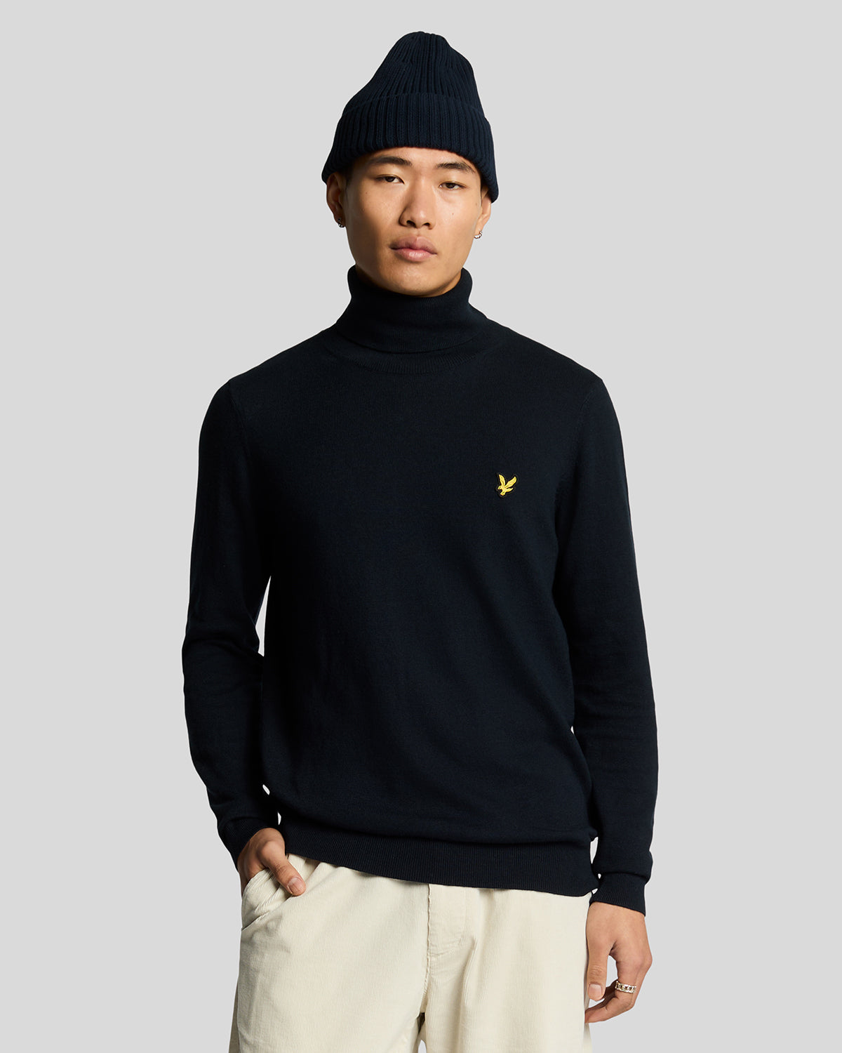 Lyle & Scott - Mens Cotton Merino Turtleneck Jumper - Dark Navy Z271 - Wildvine Clothing, Spalding, Lincolnshire