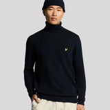 Lyle & Scott - Mens Cotton Merino Turtleneck Jumper - Jet Black Z865