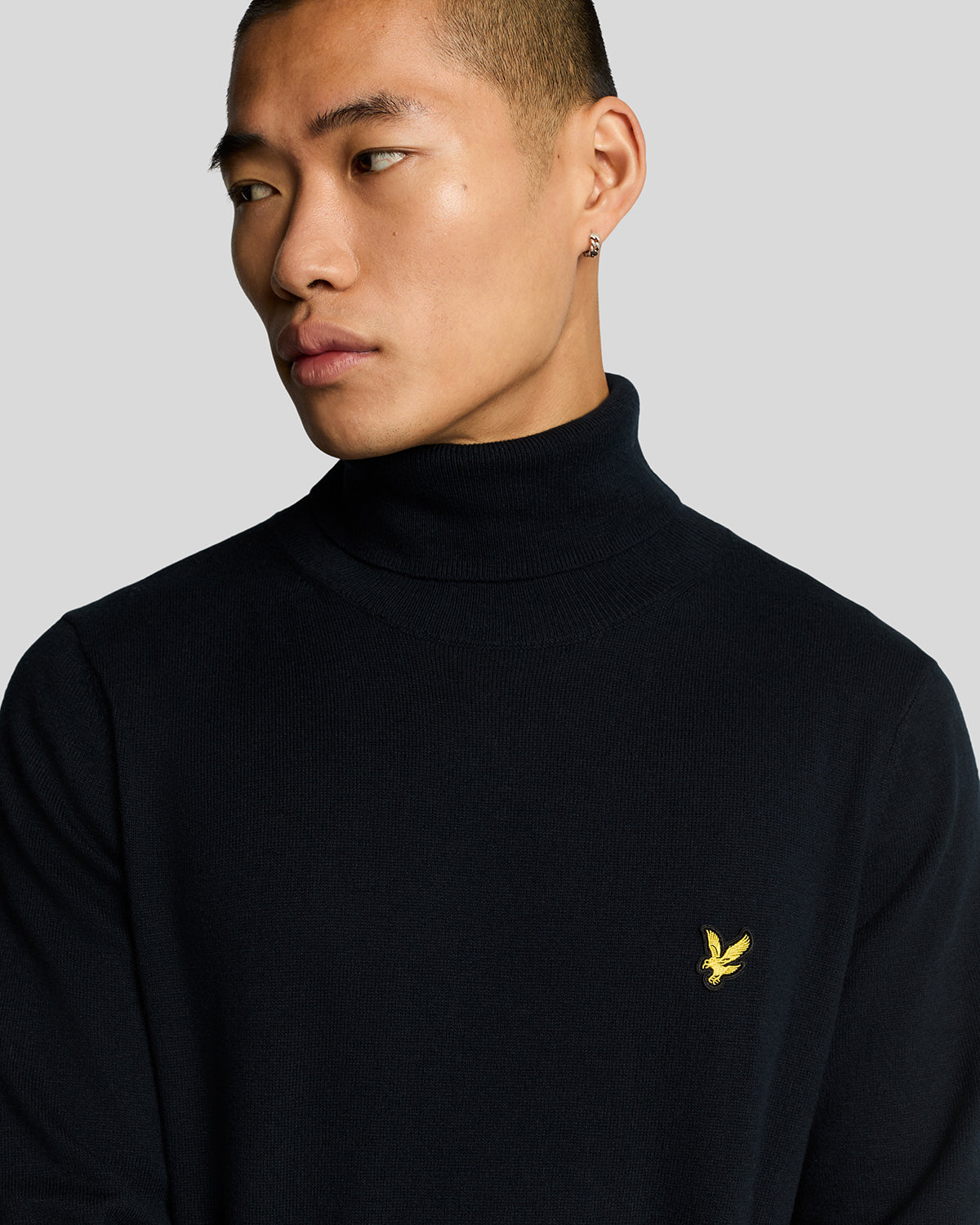 Lyle & Scott - Mens Cotton Merino Turtleneck Jumper - Dark Navy Z271 - Wildvine Clothing, Spalding, Lincolnshire