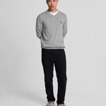 Lyle & Scott - Mens Cotton Merino V Neck Jumper - Mid Grey Marl T28 - Wildvine Clothing, Spalding, Lincolnshire