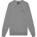 Lyle & Scott - Mens Cotton Merino V Neck Jumper - Mid Grey Marl T28 - Wildvine Clothing, Spalding, Lincolnshire