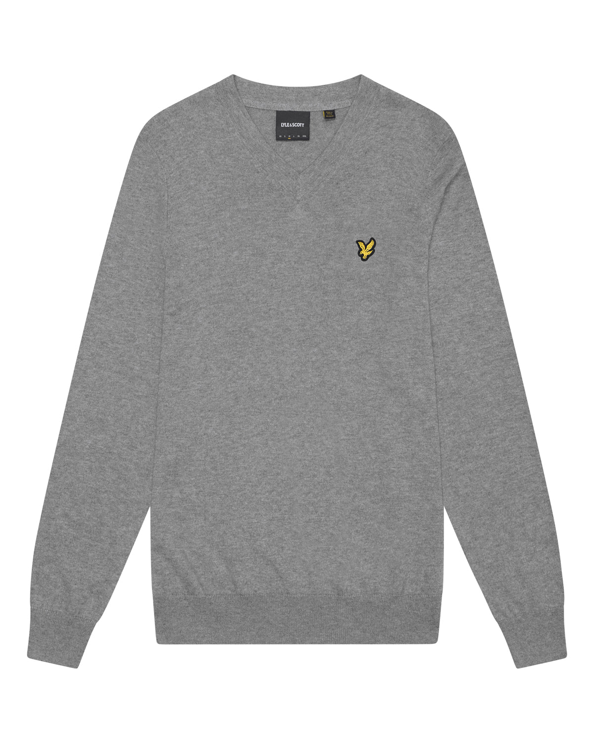Lyle & Scott - Mens Cotton Merino V Neck Jumper - Mid Grey Marl T28 - Wildvine Clothing, Spalding, Lincolnshire
