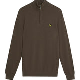 Lyle & Scott - Mens Cotton Merino Quarter Zip Jumper - Espresso X863 - Wildvine Clothing, Spalding, Lincolnshire