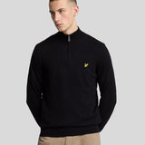 Lyle & Scott - Mens Cotton Merino Quarter Zip Jumper - Jet Black Z865 - Wildvine Clothing, Spalding, Lincolnshire