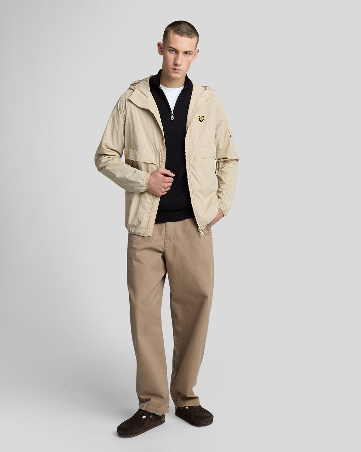 Lyle & Scott - Mens Cotton Merino Quarter Zip Jumper - Jet Black Z865 - Wildvine Clothing, Spalding, Lincolnshire