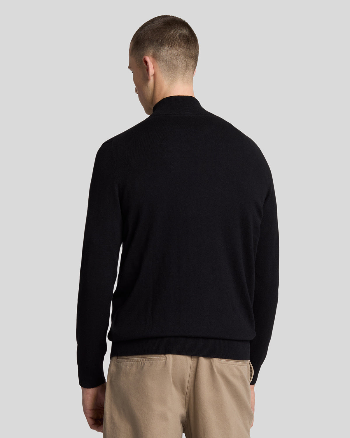 Lyle & Scott - Mens Cotton Merino Quarter Zip Jumper - Jet Black Z865 - Wildvine Clothing, Spalding, Lincolnshire