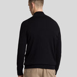 Lyle & Scott - Mens Cotton Merino Quarter Zip Jumper - Jet Black Z865 - Wildvine Clothing, Spalding, Lincolnshire