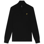 Lyle & Scott - Mens Cotton Merino Quarter Zip Jumper - Jet Black Z865 - Wildvine Clothing, Spalding, Lincolnshire