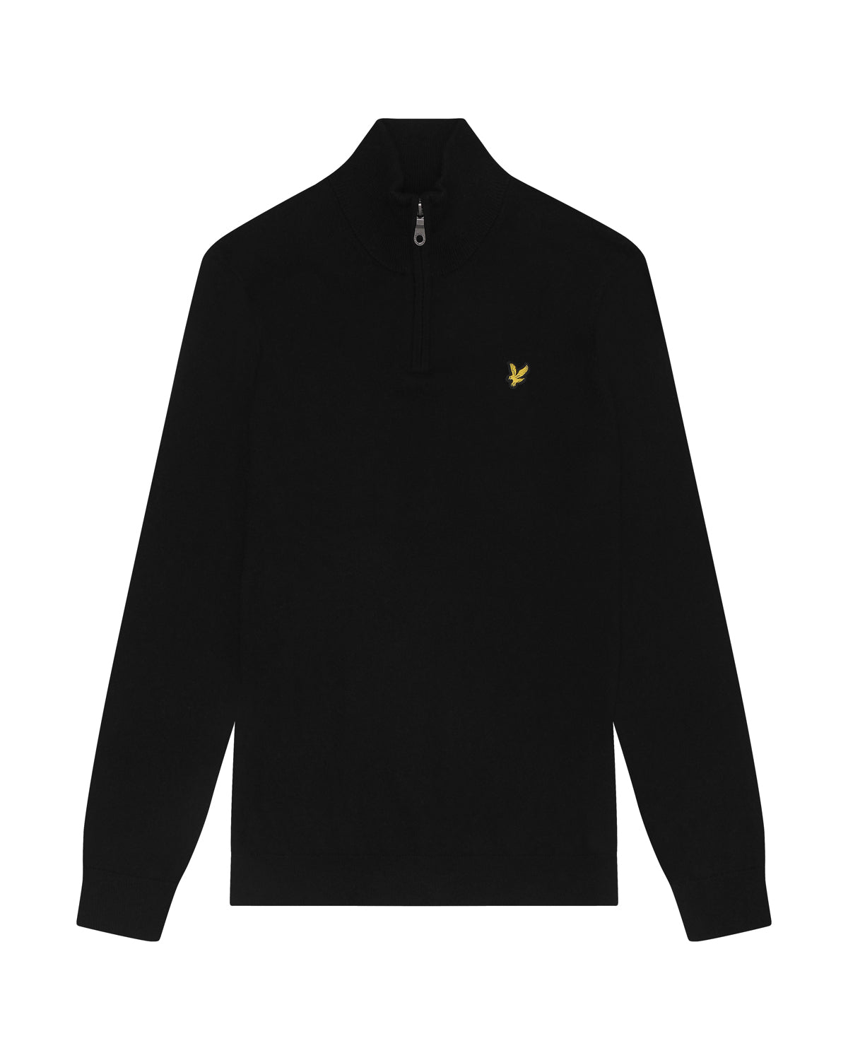 Lyle & Scott - Mens Cotton Merino Quarter Zip Jumper - Jet Black Z865 - Wildvine Clothing, Spalding, Lincolnshire