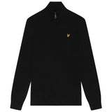 Lyle & Scott - Mens Cotton Merino Quarter Zip Jumper - Jet Black Z865 - Wildvine Clothing, Spalding, Lincolnshire