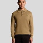 Lyle & Scott - Mens Cotton Merino Long Sleeve Knitted Polo - Tigers Eye X851 - Wildvine Clothing, Spalding, Lincolnshire