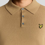 Lyle & Scott - Mens Cotton Merino Long Sleeve Knitted Polo - Tigers Eye X851 - Wildvine Clothing, Spalding, Lincolnshire