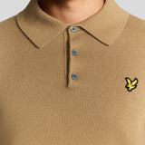 Lyle & Scott - Mens Cotton Merino Long Sleeve Knitted Polo - Tigers Eye X851 - Wildvine Clothing, Spalding, Lincolnshire