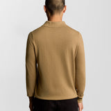 Lyle & Scott - Mens Cotton Merino Long Sleeve Knitted Polo - Tigers Eye X851 - Wildvine Clothing, Spalding, Lincolnshire