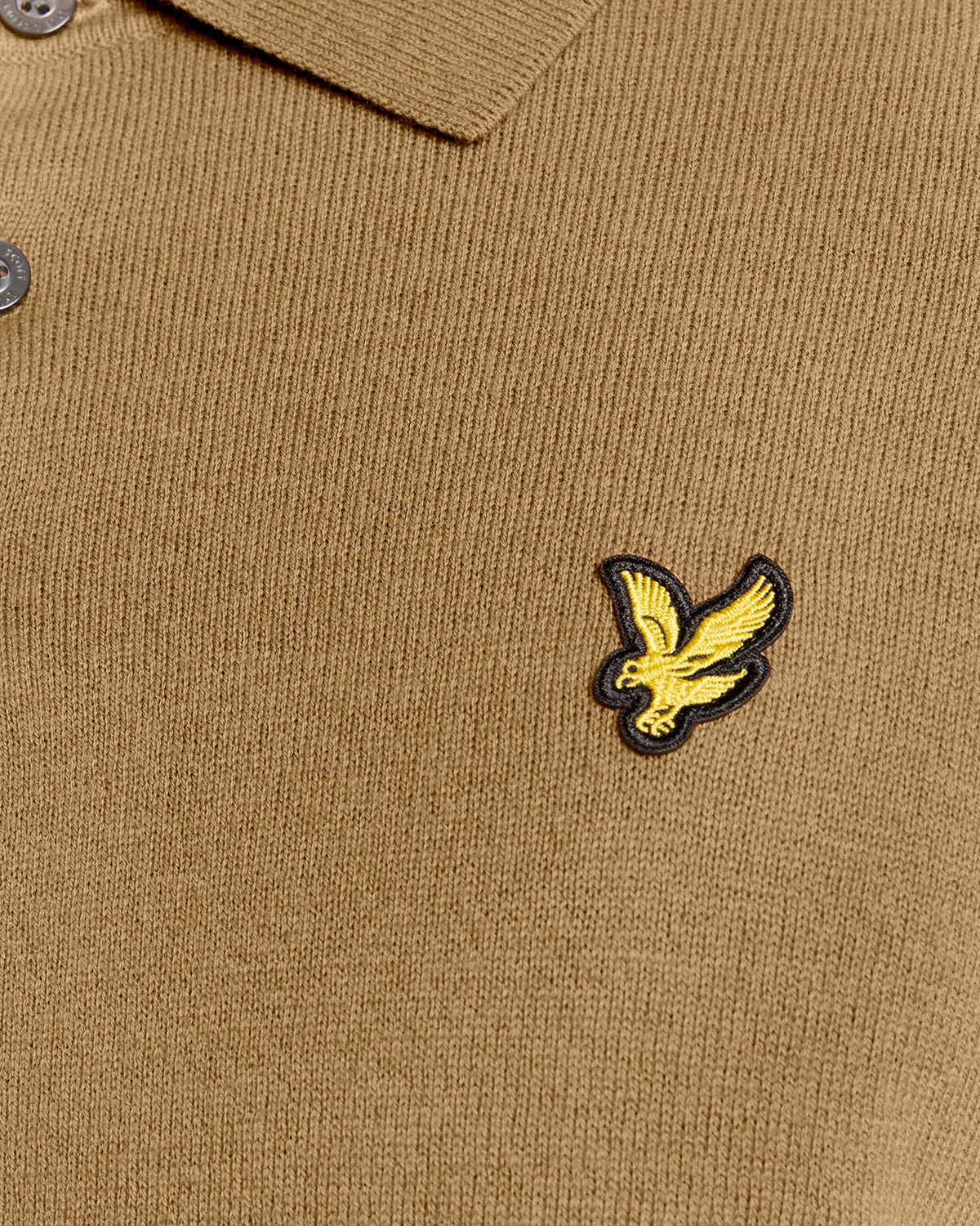 Lyle & Scott - Mens Cotton Merino Long Sleeve Knitted Polo - Tigers Eye X851 - Wildvine Clothing, Spalding, Lincolnshire