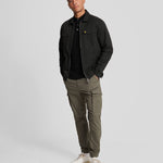 Lyle & Scott - Mens Cotton Merino Long Sleeve Knitted Polo - Jet Black Z865 - Wildvine Clothing, Spalding, Lincolnshire